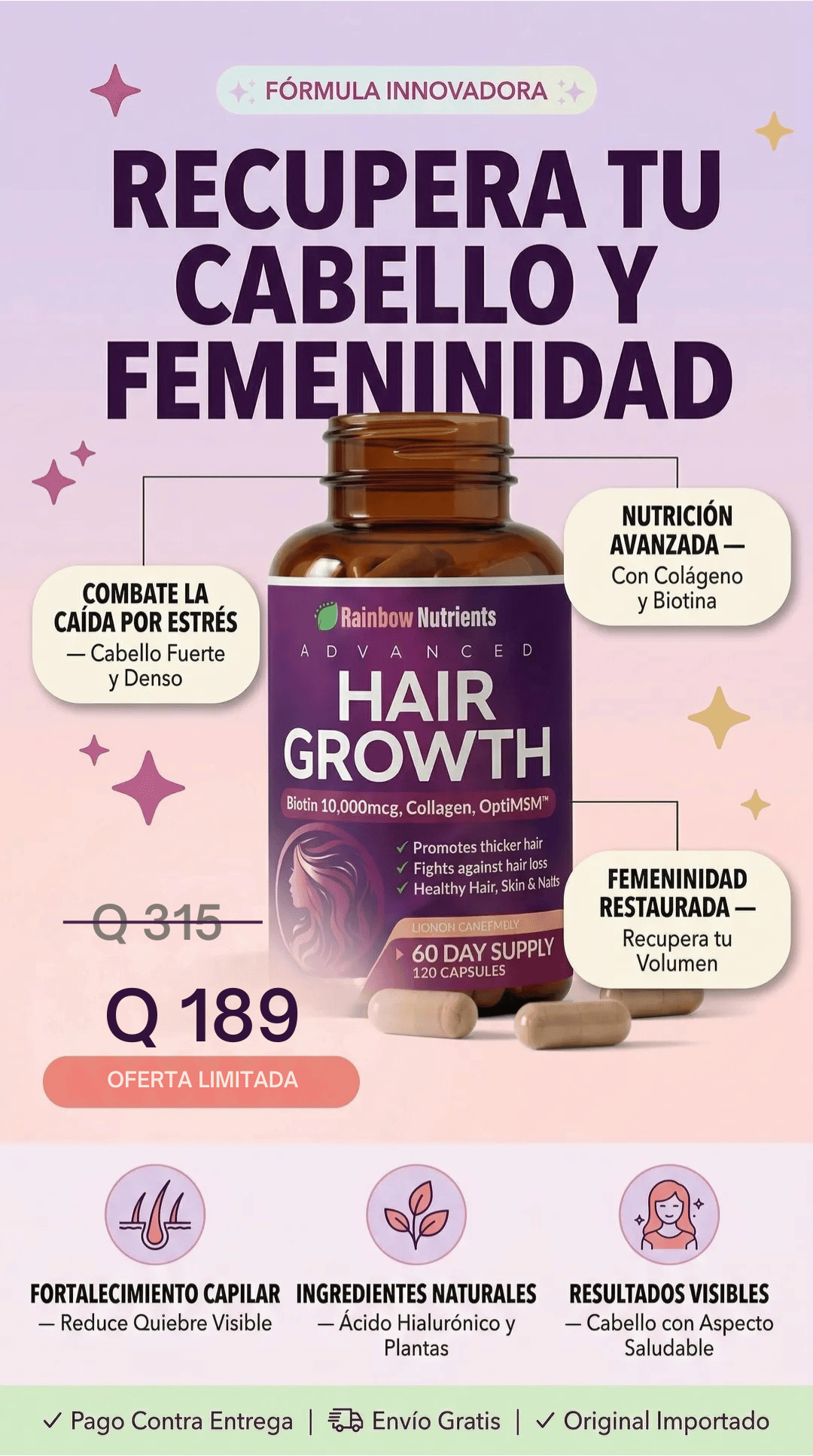 HAIRGROWTH - ¡Tu melena siempre abundante, cada día! X 120 Cápsulas